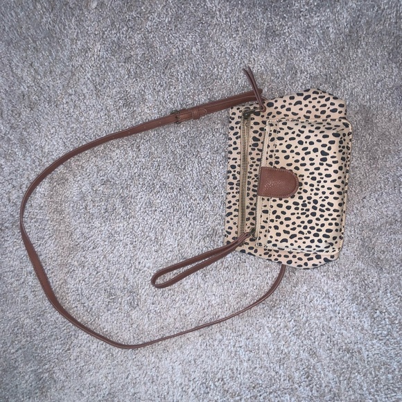 Tan & Black Dalmatian Shoulder Bag and Clutch Wallet Set of 2 - Picture 14 of 15